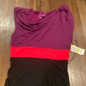 INC maroon red black dress